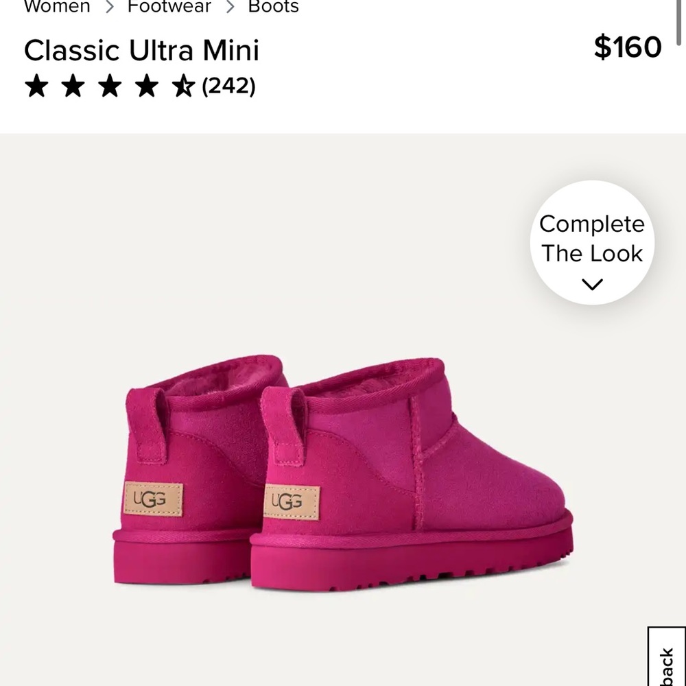 UGG Fuchsia Ultra Mini Boots - Picture 3 of 8